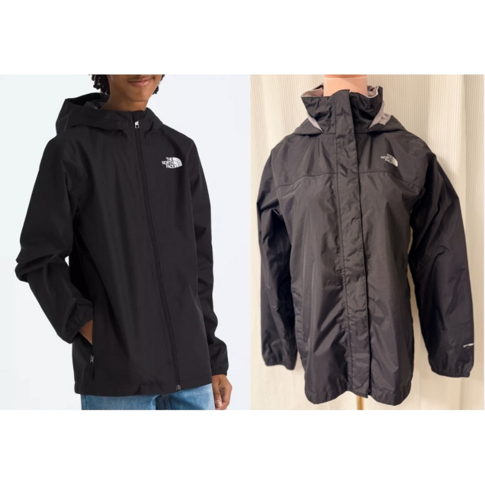 The North Face Kids Zipline Rain Jacket Black‎ XL EUC Waterproof Hooded